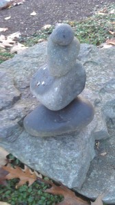 I stacked the rocks.