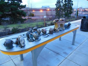 A strange interactive installation at the train station.