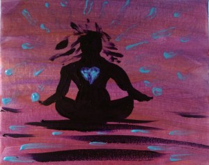 "The Stillness Within" 8" x 10" acrylic on canvas with glow. 