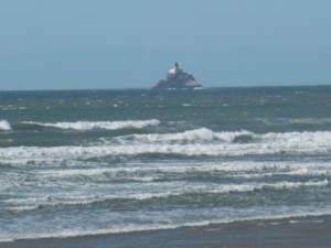 Like a lighthouse on a rocky shore.