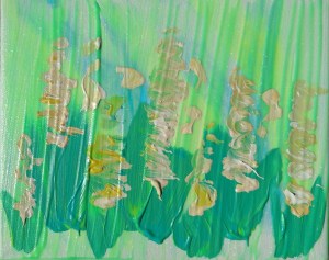 "Summer Lamb's Ear" 8" x 10" acrylic on canvas w/glow.