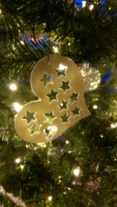 Some ornaments are purchased, others are handmade.