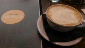 Brunch with a friend; a very nice way to stick to a self-care routine. :-)