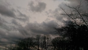 Stormy sky, quiet evening.