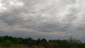 Cloudy skies that threaten rain without delivering on their promise.