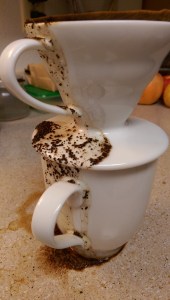 Clumsy with pain, and not my best cup of coffee. One morning, one moment, of many.